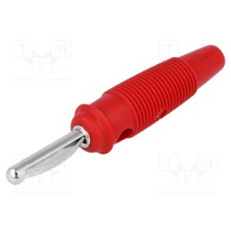 10 pcs : VQ 20 RT - Plug, 4mm banana, 16A, 60VDC, red, 3mΩ, 1.5mm2, nickel plated