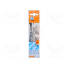 10 pcg : 10.025 - Drill bit, for metal, Ø: 2.5mm, 2pcs, blister