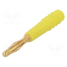 10 pcs : 22.2618-24 - Plug, 2mm banana, 10A, 30VAC, 60VDC, yellow, gold-plated, 0.5mm2
