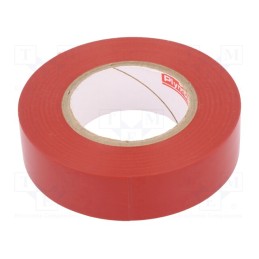10 rol : N-12 PVC TAPE 19MMX20M RED - Tape: electrical insulating, W: 19mm, L: 20m, Thk: 0.15mm, red, 220%