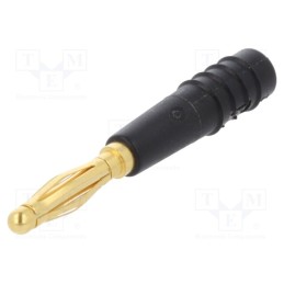 10 pcs : 22.2618-21 - Plug, 2mm banana, 10A, 30VAC, 60VDC, black, gold-plated, 0.5mm2