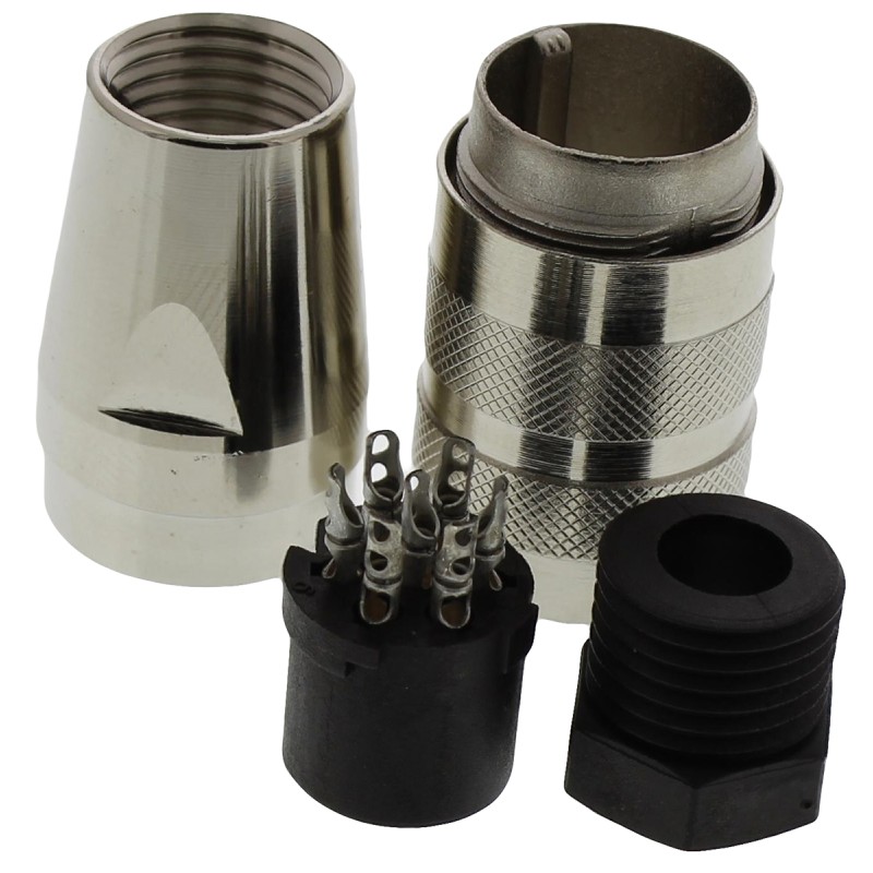 1 pcs - Amphenol Industrial, C 091 D 7 Pole M16 Din Socket, 5A, 300 V ac/dc IP67, Screw On, Female, Cable Mount