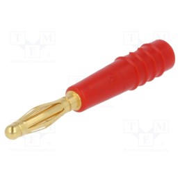 10 pcs : 22.2618-22 - Plug, 2mm banana, 10A, 30VAC, 60VDC, red, gold-plated, 0.5mm2