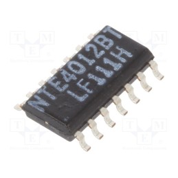 10 pcs : NTE4012BT - IC: digital, NAND, Ch: 2, IN: 4, CMOS, SMD, SO14, 3÷18VDC, -55÷125°C
