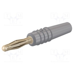 10 pcs : 22.2618-28 - Plug, 2mm banana, 10A, 30VAC, 60VDC, grey, gold-plated, 0.5mm2