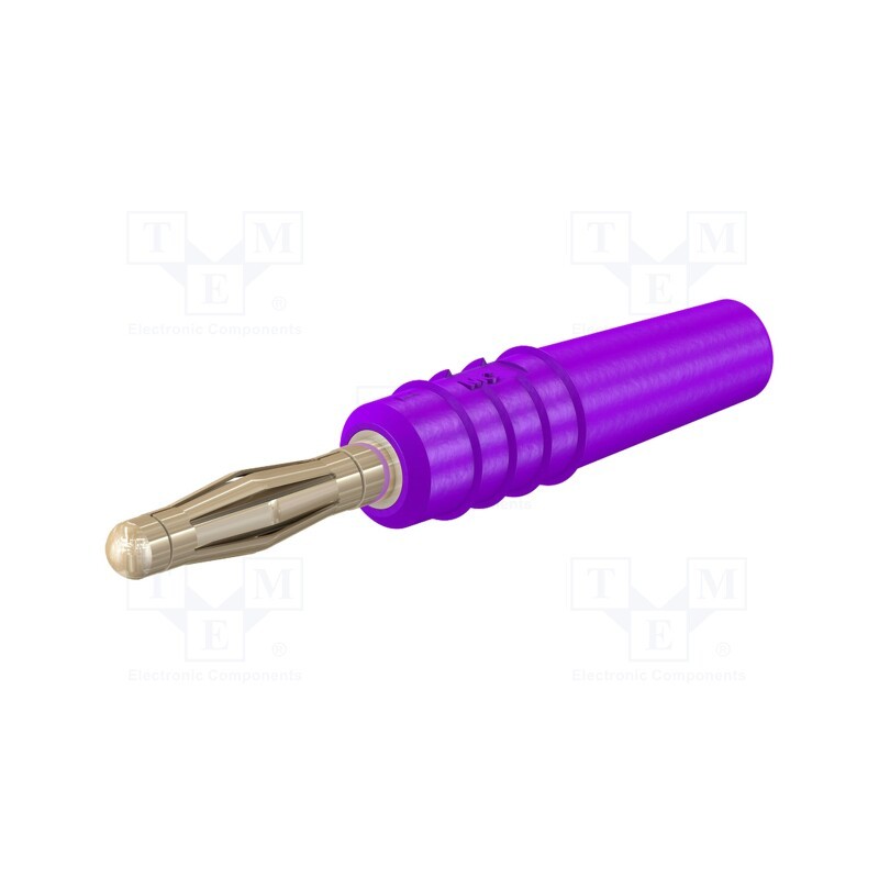 10 pcs : 22.2618-26 - Plug, 2mm banana, 10A, 30VAC, 60VDC, violet, gold-plated, 0.5mm2