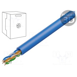 20 m : 7965E.01A305 - Wire, U/UTP, 4x2x23AWG, 6, solid, Cu, PVC, blue, 305m, Øcable: 6.2mm
