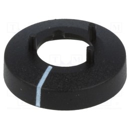 10 pcs : A7510010 - Nut cover with pointer, ABS, black, push-in, Ø: 15.5mm, Øint: 14mm