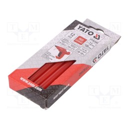 10 pcg : YT-82442 - Hot melt glue, Ø: 7.2mm, red, L: 100mm, Bonding: 20÷30s, 12pcs.