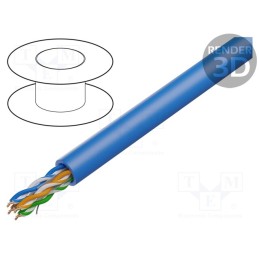 20 m : 7965ENH.00B100 - Wire, U/UTP, 4x2x23AWG, 6, solid, Cu, LSZH, blue, 100m, Øcable: 5.4mm