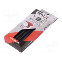 10 pcg : YT-82441 - Hot melt glue, Ø: 7.2mm, black, L: 100mm, Bonding: 20÷30s, 12pcs.
