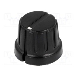 10 pcs : GWB15BK - Knob, with flange, bakelite, Øshaft: 6.35mm, Ø17x15.6mm, black