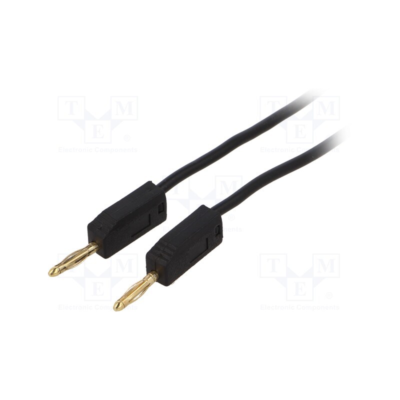 10 pcs : - Test lead, banana plug 2mm,both sides, Len: 0.5m, black