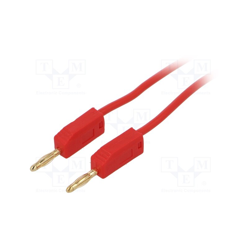 10 pcs : - Test lead, banana plug 2mm,both sides, Len: 0.5m, red
