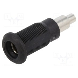 10 pcs : 64.3051-21 - Socket, 4mm banana, 25A, black, nickel plated, Overall len: 26mm