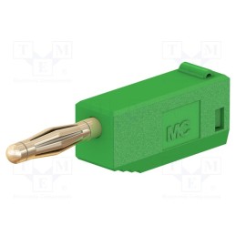 10 pcs : 22.2616-25 - Plug, 2mm banana, 10A, 30VAC, 60VDC, green, gold-plated, 0.5mm2