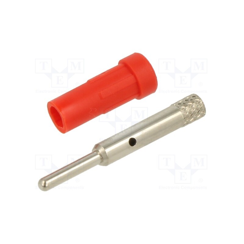 10 pcs : 63.9318-22 - Socket, 2mm banana, 10A, 30VAC, 60VDC, Overall len: 24.5mm, red