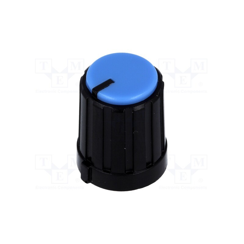 10 pcs : - Knob, miniature,with pointer, plastic, Øshaft: 6mm, Ø13.3x16.5mm