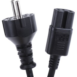 1 pcs - RS PRO IEC C15 Socket to Type F German Plug Power Cord, 2m
