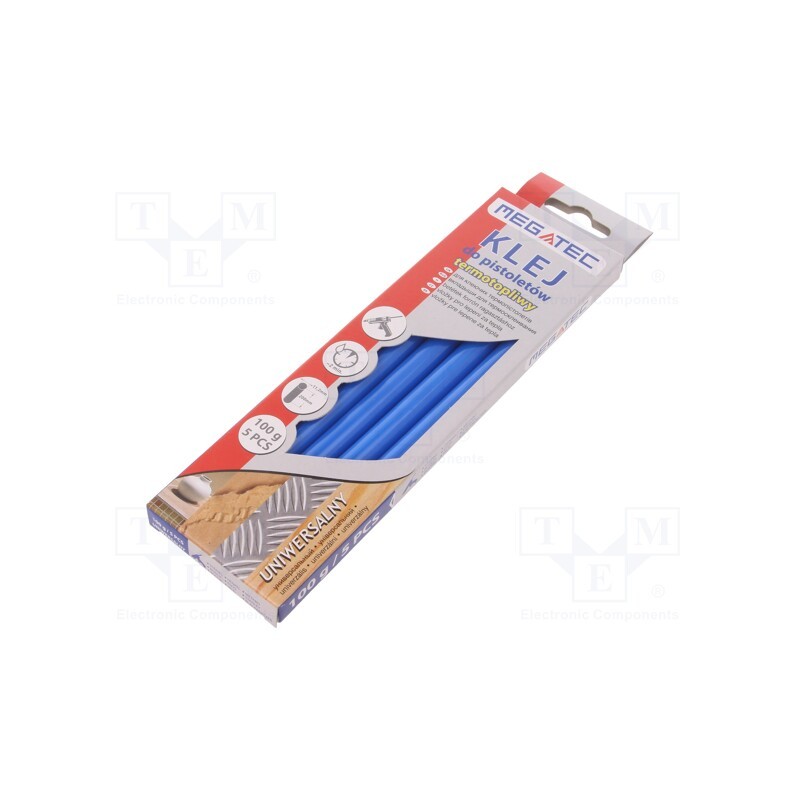 10 pcg : BN1021C UN NIE - Hot melt glue, Ø: 11mm, blue, L: 200mm, Bonding: 15÷20s, 5pcs.