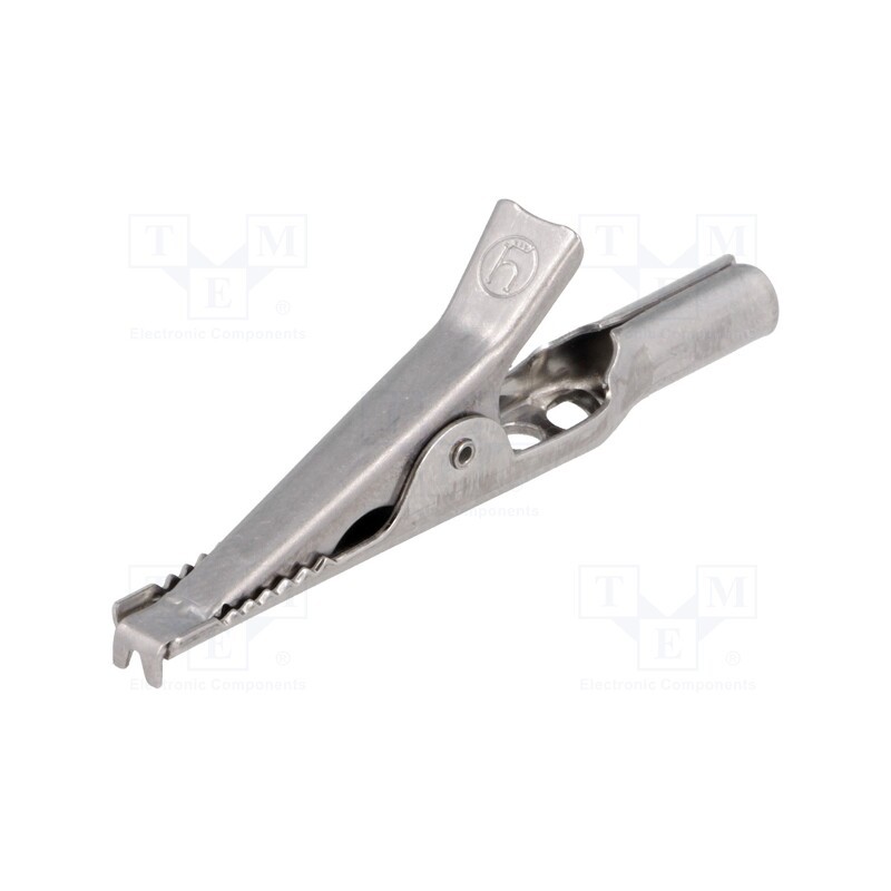 10 pcs : AGF 30 - Crocodile clip, 5A, 60VDC, Grip capac: max.16mm, Socket size: 4mm