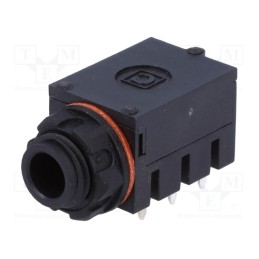 10 pcs : S1KA/BBB/WNW - Socket, Jack 6,3mm, female, stereo,sealed,with hex nut, ways: 3