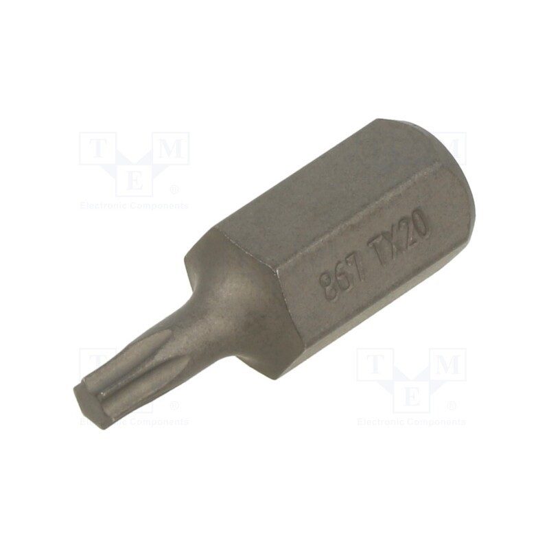 10 pcs : 867TX/20 - Screwdriver bit, Torx®, TX20, Overall len: 30mm