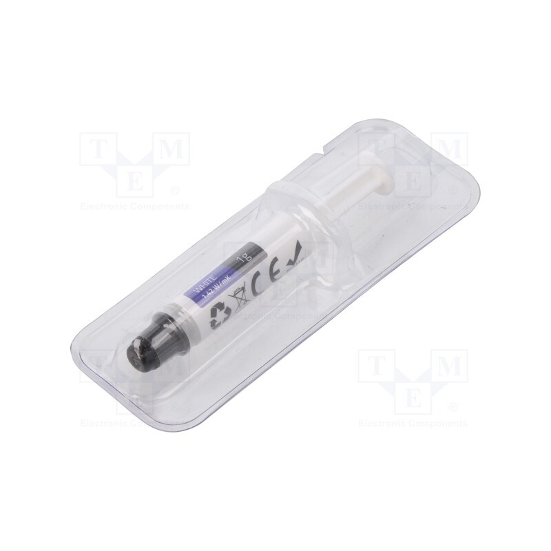 10 pcs : 51631 - Heat transfer paste, white, 1.42W/mK, max.0.249°C/W, 1g