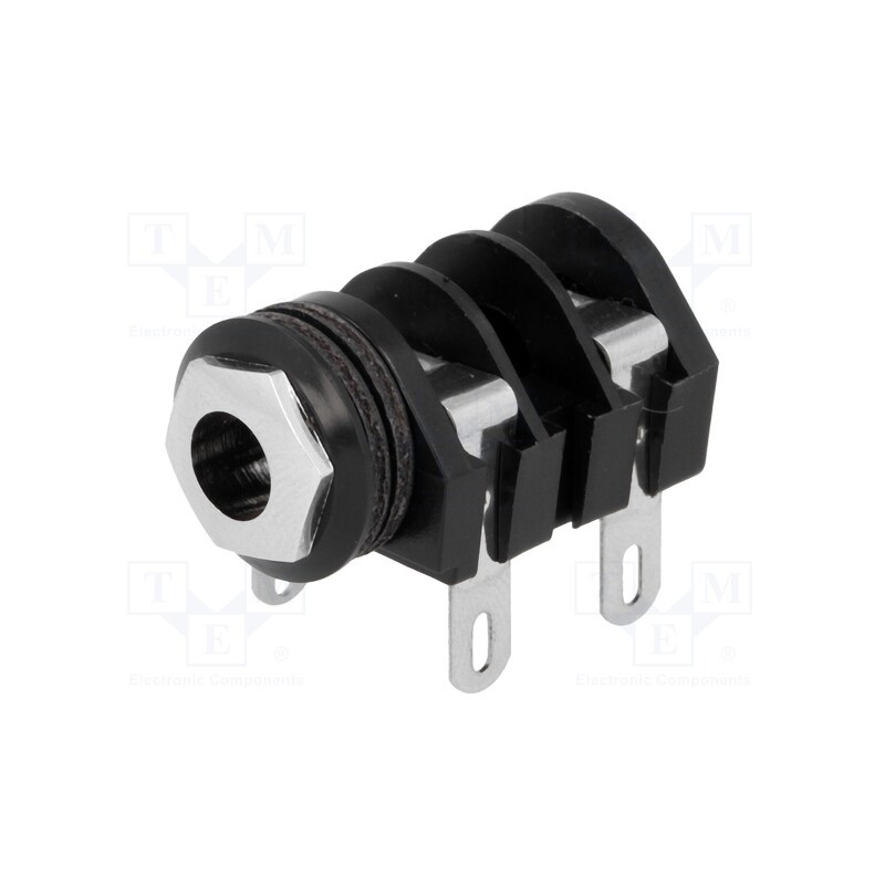 10 pcs : S4/BNB (CL1298A) - Socket, Jack 6,3mm, female, mono,external thread nut, ways: 2