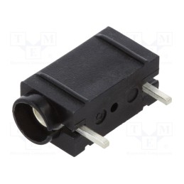10 pcs : 571-0100 - Socket, 4mm banana, 10A, 250VDC, black, silver plated, PCB, 23.3mm