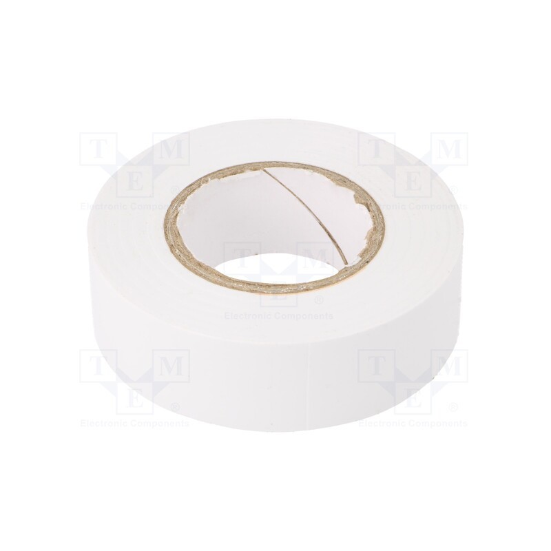 10 rol : TAŚMA 2701W 15MM/20M BIAŁA - Tape: electrical insulating, W: 19mm, L: 20m, Thk: 0.13mm, white