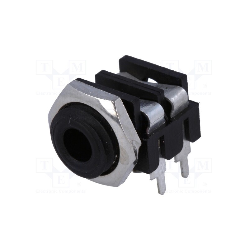 10 pcs : S6/BB PC (CL1384) - Socket, Jack 3,5mm, female, mono, ways: 2, angled 90°, THT, black, S6