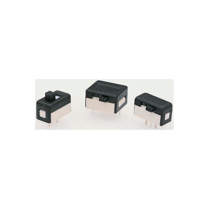 1 pcs - APEM PCB Slide Switch DPDT On-Off-On 1 A @ 30 V dc Side