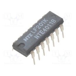 10 pcs : NTE4011B - IC: digital, NAND, Ch: 4, IN: 2, CMOS, THT, DIP14, 3÷18VDC, -55÷125°C