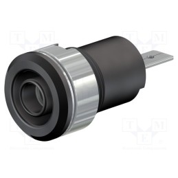 10 pcs : 23.3070-21 - Socket, 4mm banana, 24A, 1kV, Cutout: Ø12.2mm, black, nickel plated