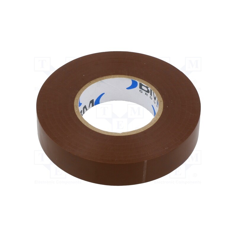 10 rol : BMESB1525MA - Tape: electrical insulating, W: 15mm, L: 25m, Thk: 0.15mm, brown