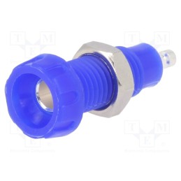 10 pcs : 551-0200 - Socket, 4mm banana, 10A, 50VDC, 28.5mm, blue, nickel plated, 10mΩ