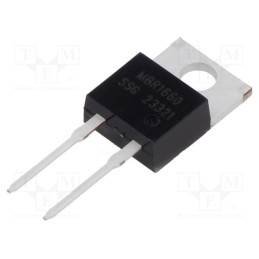10 pcs : MBR1660 - Diode: Schottky rectifying, THT, 60V, 16A, TO220AC, , Ir: 1mA