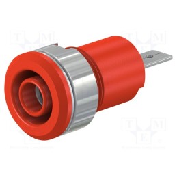 10 pcs : 23.3070-22 - Socket, 4mm banana, 24A, 1kV, Cutout: Ø12.2mm, red, nickel plated