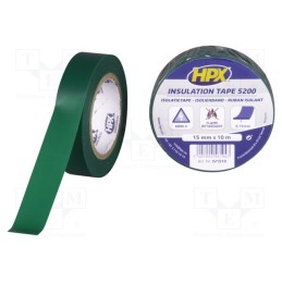 20 rol : IV1510 - Tape: electrical insulating, W: 15mm, L: 10m, Thk: 0.15mm, green