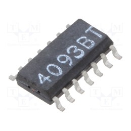 10 pcs : NTE4093BT - IC: digital, NAND, Ch: 4, IN: 2, CMOS, SMD, SO14, 3÷18VDC, -55÷125°C