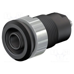 10 pcs : 49.7049-21 - Socket, 4mm banana, 24A, 1kV, Cutout: Ø12.2mm, black, nickel plated