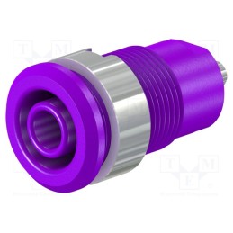 10 pcs : 49.7049-26 - Socket, 4mm banana, 24A, 1kV, Cutout: Ø12.2mm, violet, insulated