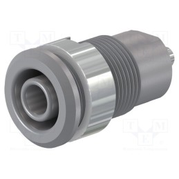 10 pcs : 49.7049-28 - Socket, 4mm banana, 24A, 1kV, Cutout: Ø12.2mm, grey, nickel plated