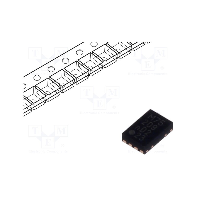 10 pcs : LM75BTP,147 - IC: temperature converter, -55÷125°C, 2.8÷5.5V, HWSON8, SMD, 300uA