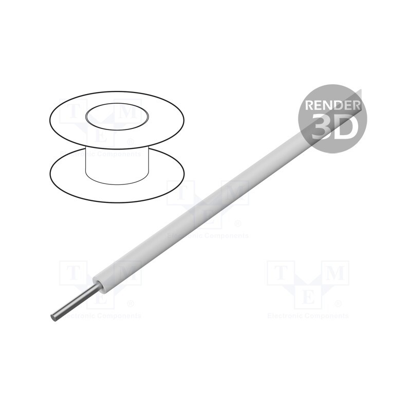 60 m : 9977 009100 - Wire, 28AWG, solid, Cu, PVC, white, 300V, 30m, CPR: no classification