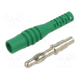 10 pcs : 64.9294-25 - Plug, 4mm banana, 32A, 30VAC, 60VDC, green, non-insulated, 2.5mm2