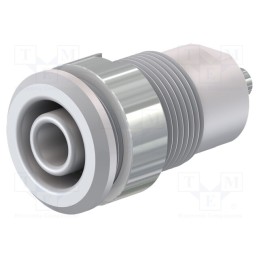 10 pcs : 49.7049-29 - Socket, 4mm banana, 24A, 1kV, Cutout: Ø12.2mm, white, nickel plated