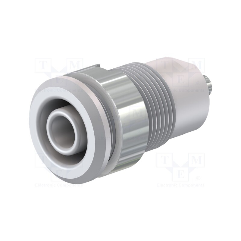 10 pcs : 49.7049-29 - Socket, 4mm banana, 24A, 1kV, Cutout: Ø12.2mm, white, nickel plated