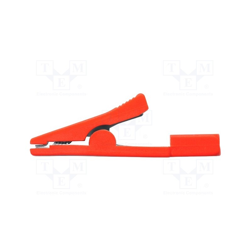 10 pcs : AK 2799 NI / RT - Crocodile clip, 3A, 70VDC, red, Grip capac: max.8mm, 33VAC, nickel